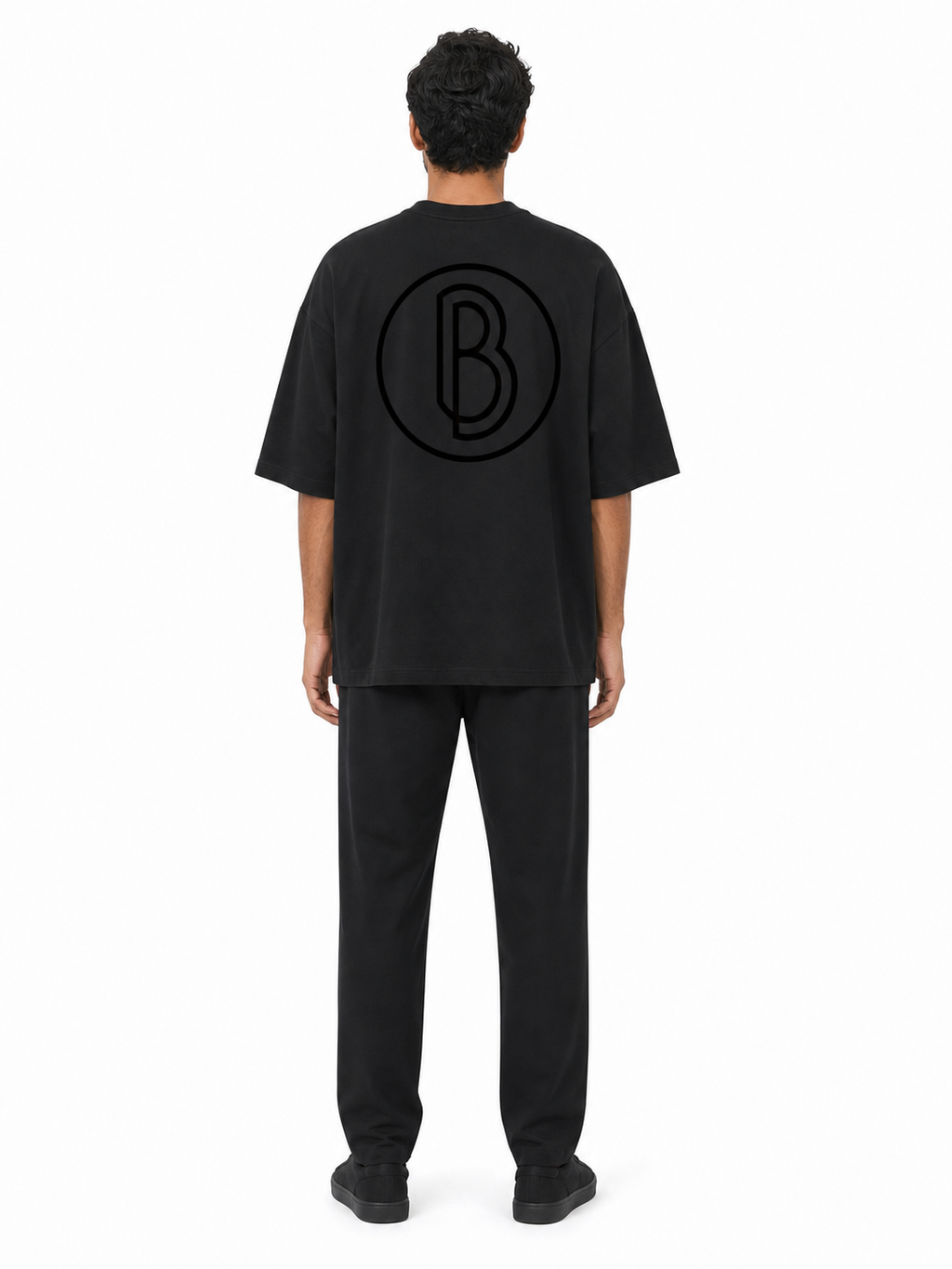 Oversized Drop Shoulder T-Shirt back model view