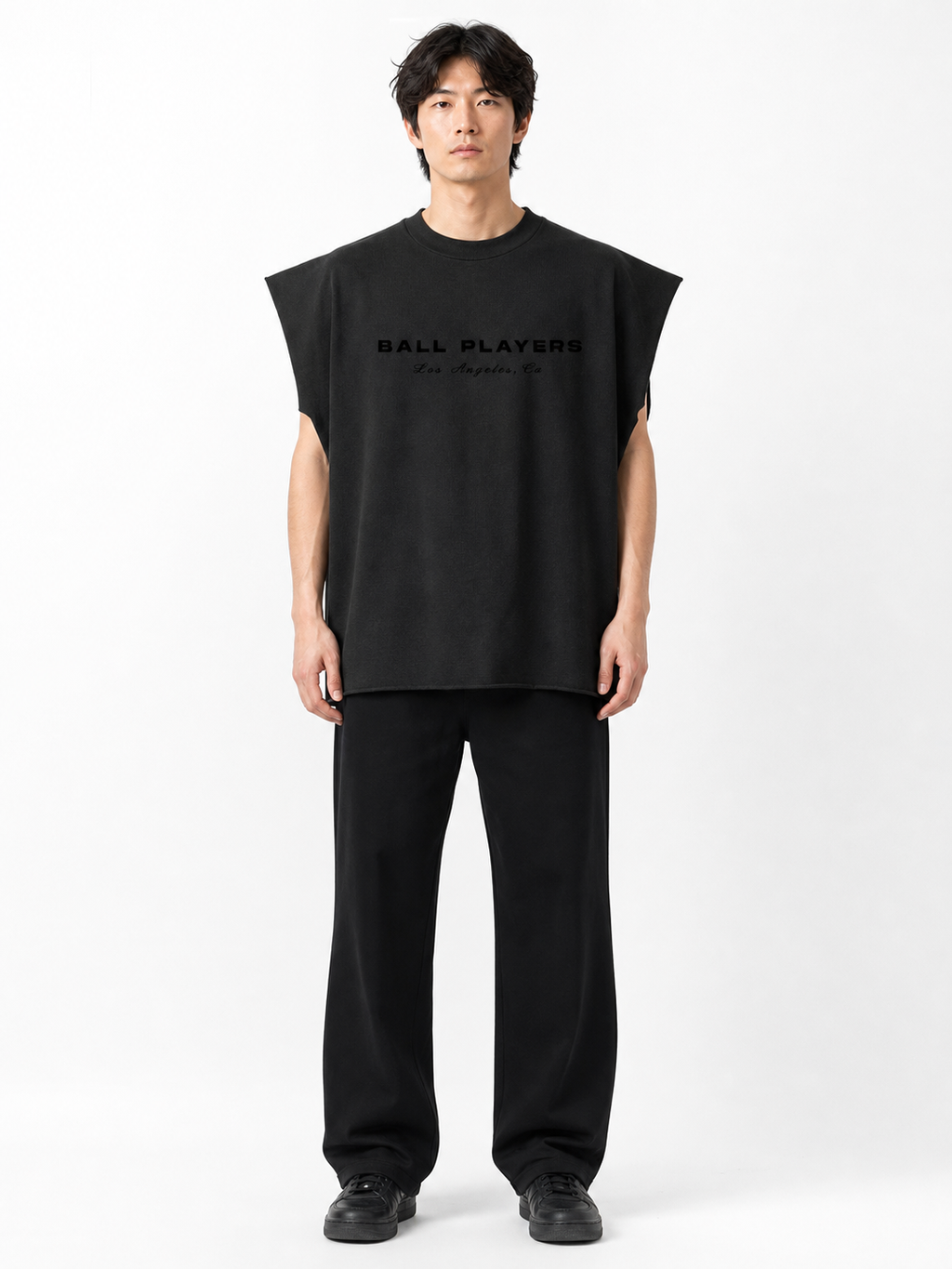 Raw Edge Boxy Non-Shrink T-Shirt front model view