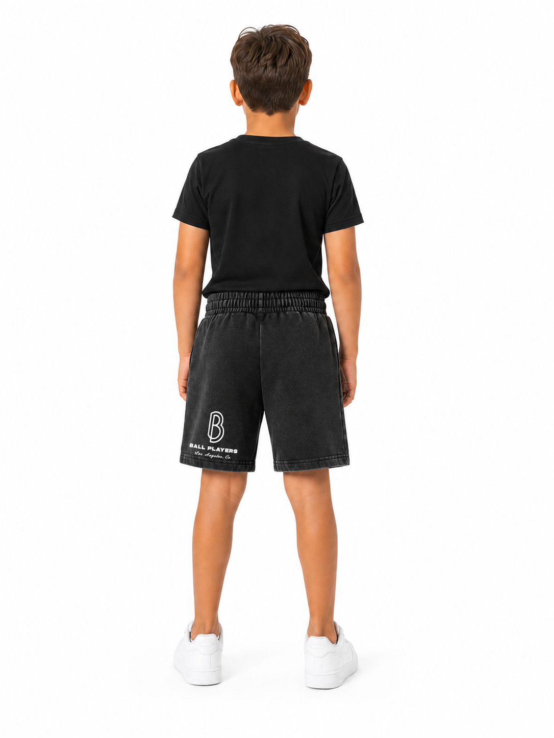 Snow Washed Kids’ Shorts back model view