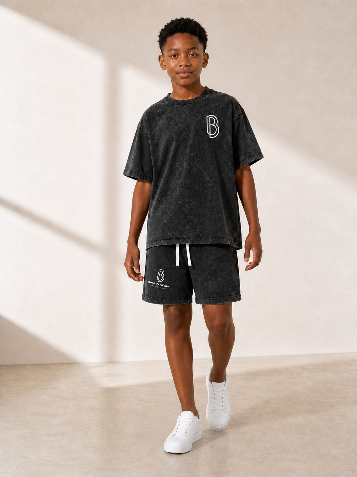 Snow Washed Kids' T-Shirt front model view