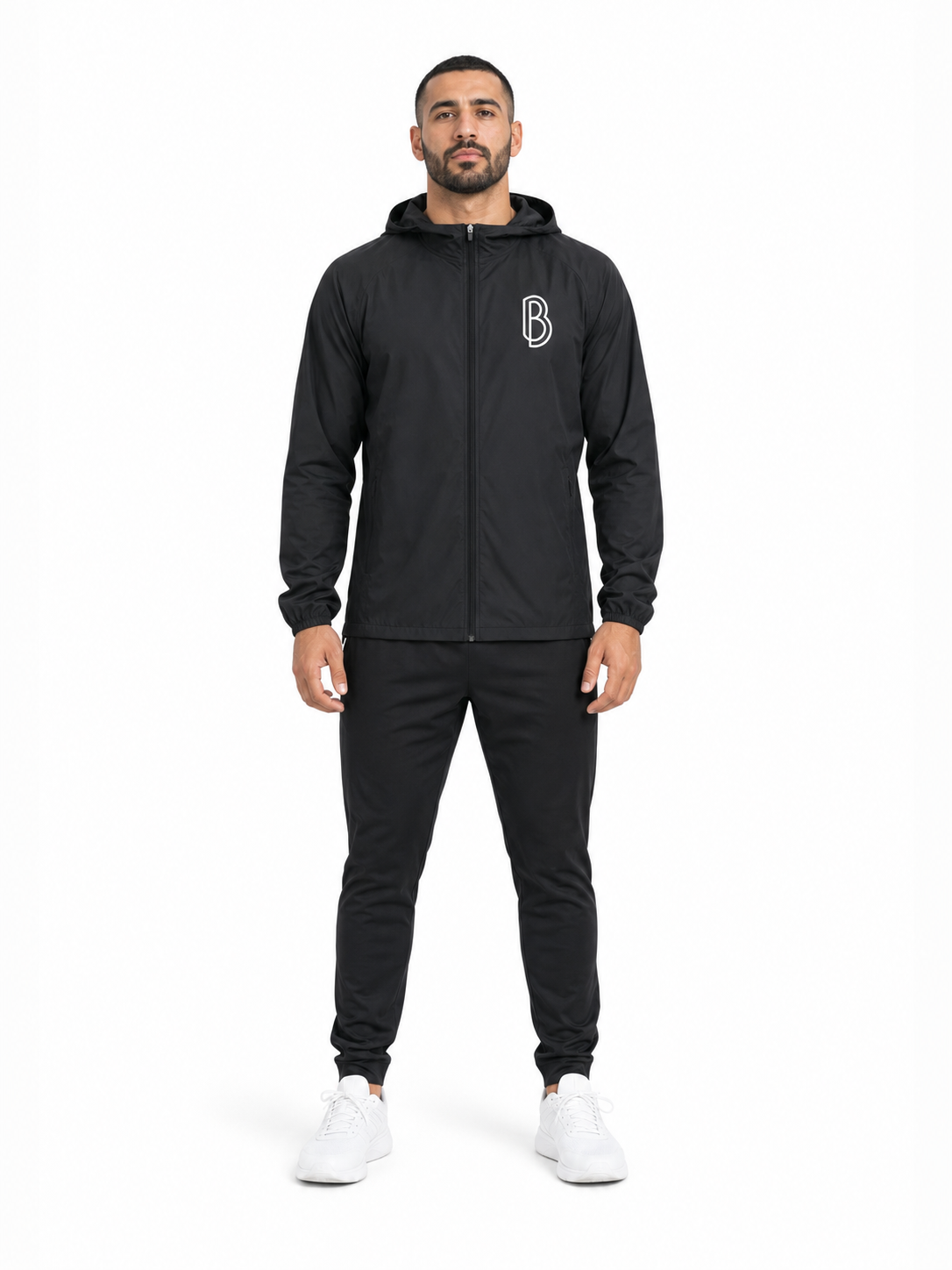 Soft Hooded Sports Jacket front model view