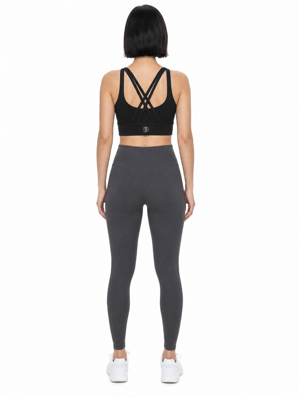 Strappy Criss-Cross Sports Bra back model view