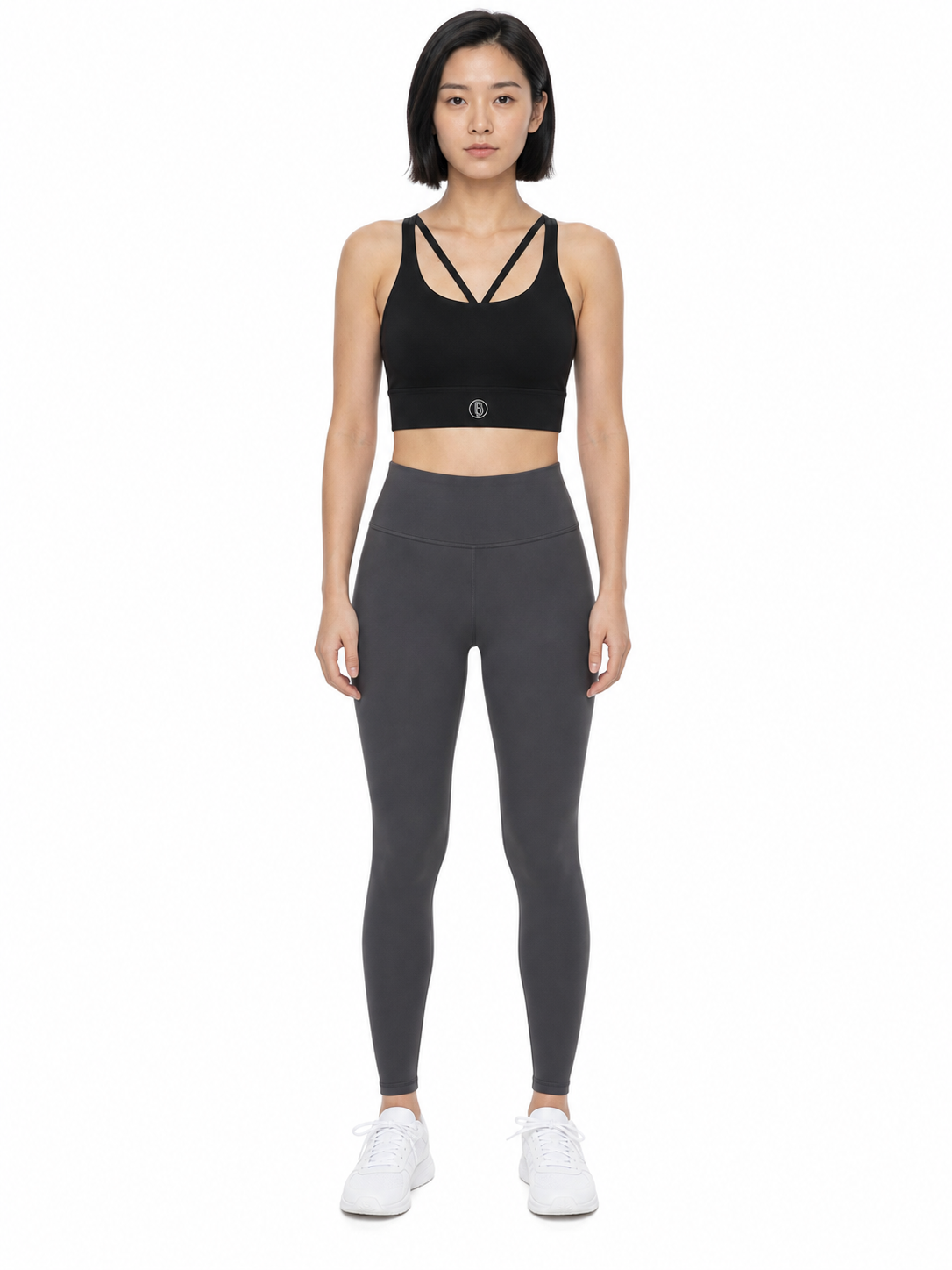 Strappy Criss-Cross Sports Bra front model view