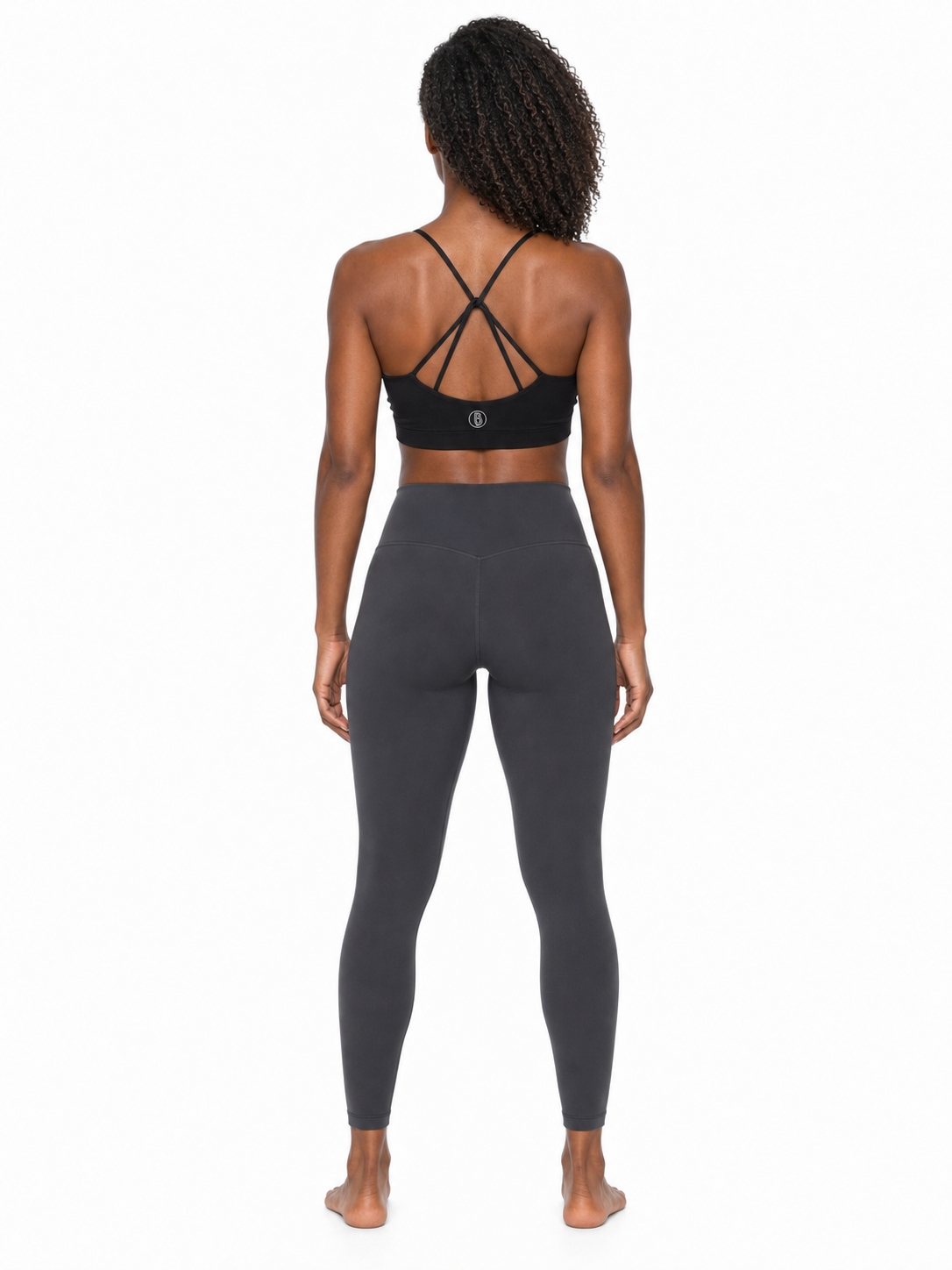Strappy Criss Cross Yoga Sports Bra back model view