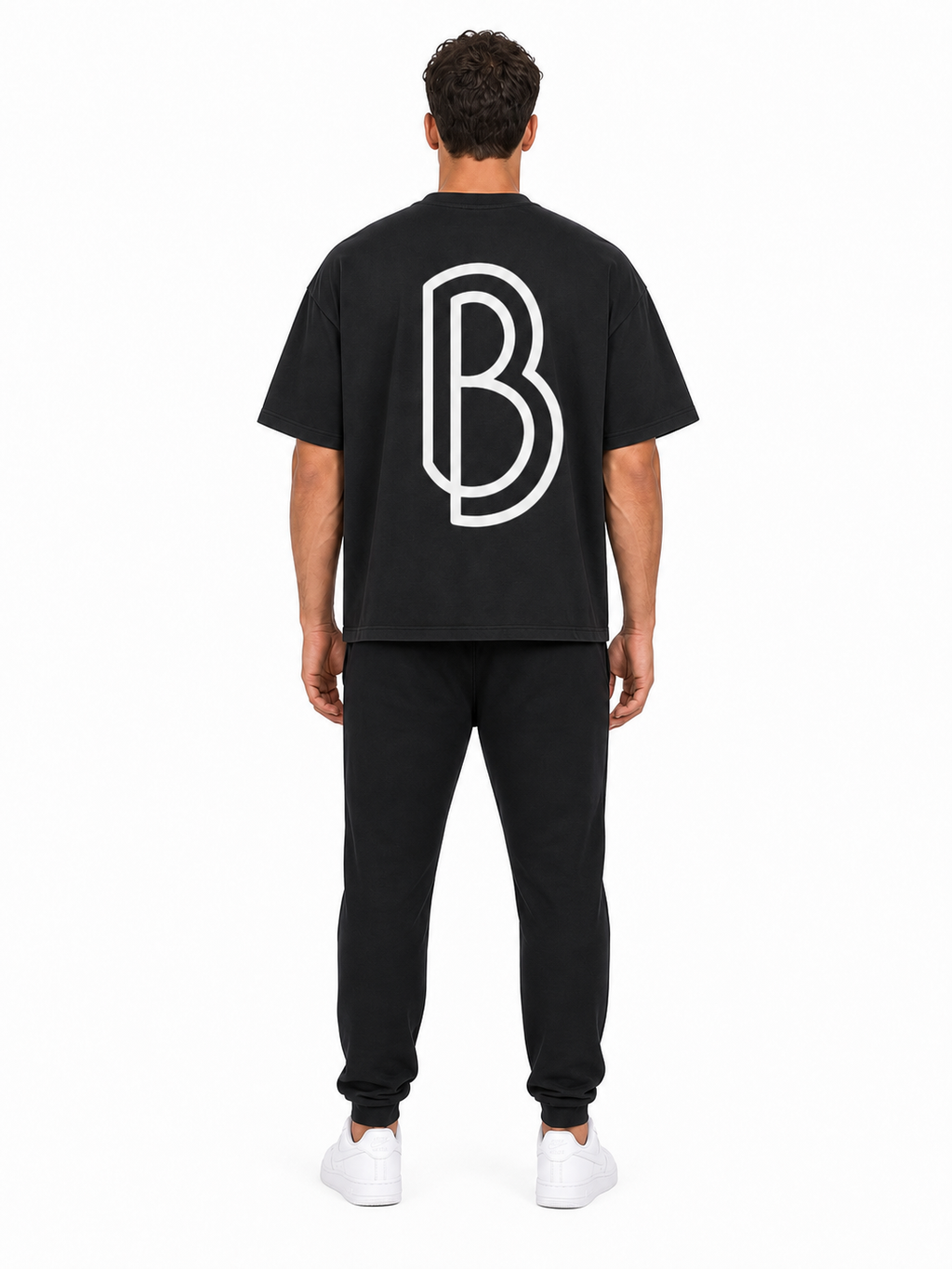 Streetwear Loose Drop Shoulder T-Shirt back model view