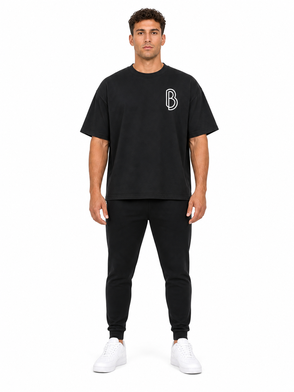 Streetwear Loose Drop Shoulder T-Shirt front model view