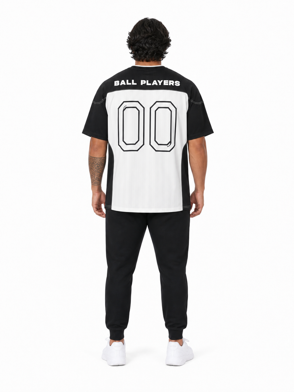 Striped Raglan Jersey back model view