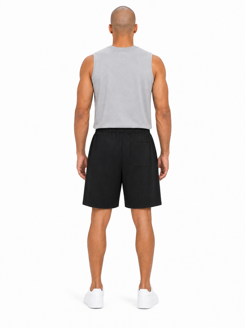 Unisex Cotton Shorts back model view