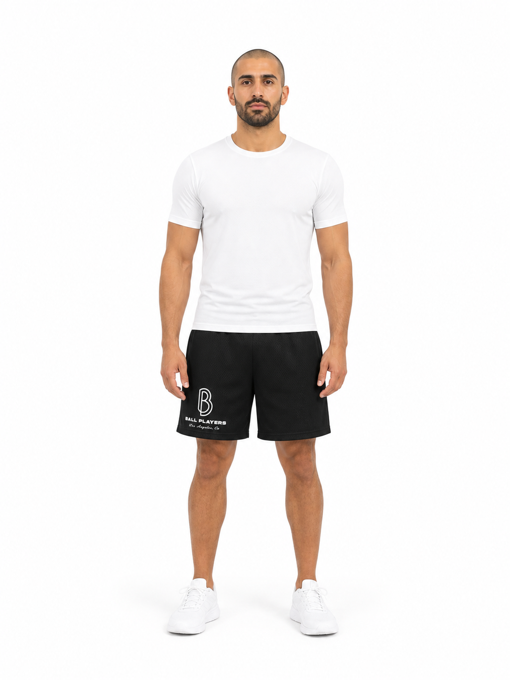 Unisex Mesh Basketball Shorts front model view