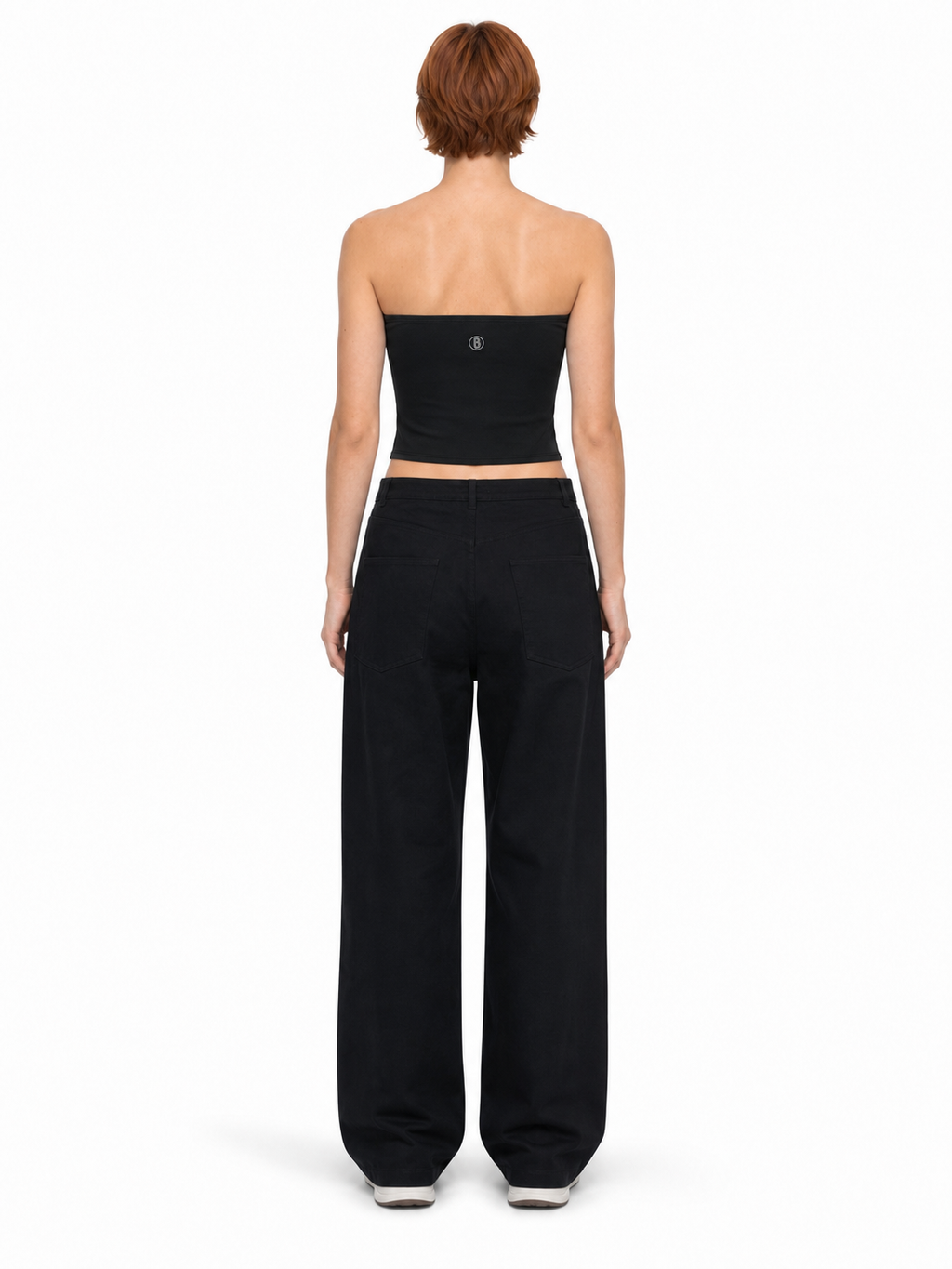Women's  Cropped Tube Top back model view