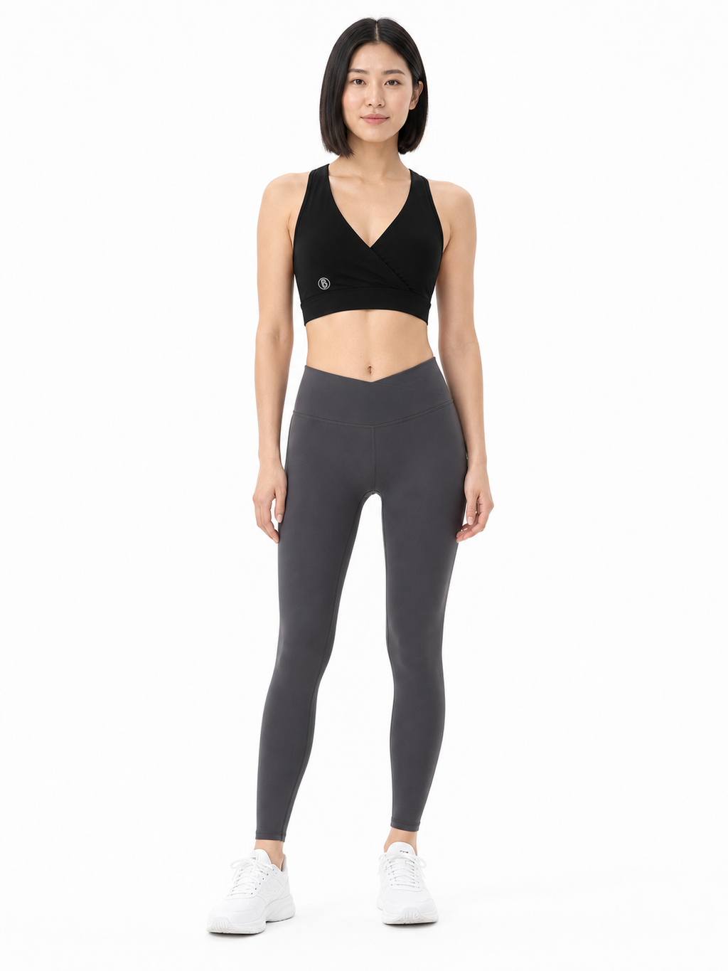 Women's Crossover V-Neck Sports Bra front model view