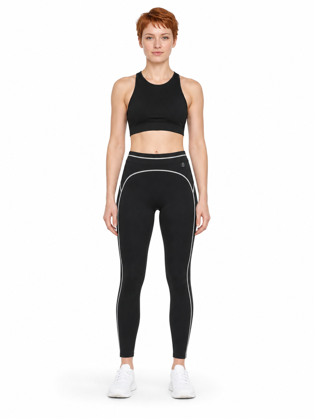 Women's High Rise Topstitching Leggings front model view