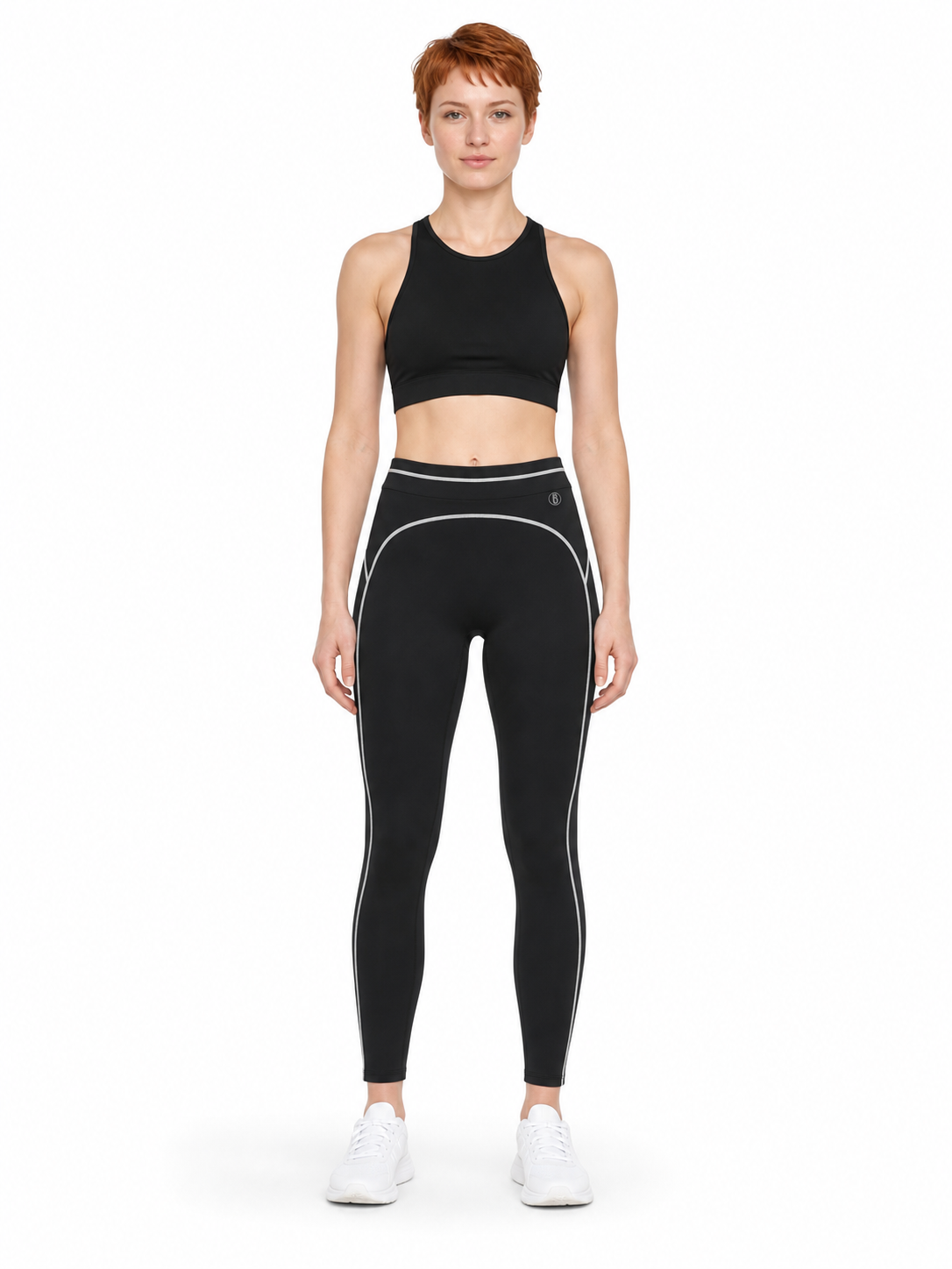 Women's High Rise Topstitching Leggings front model view