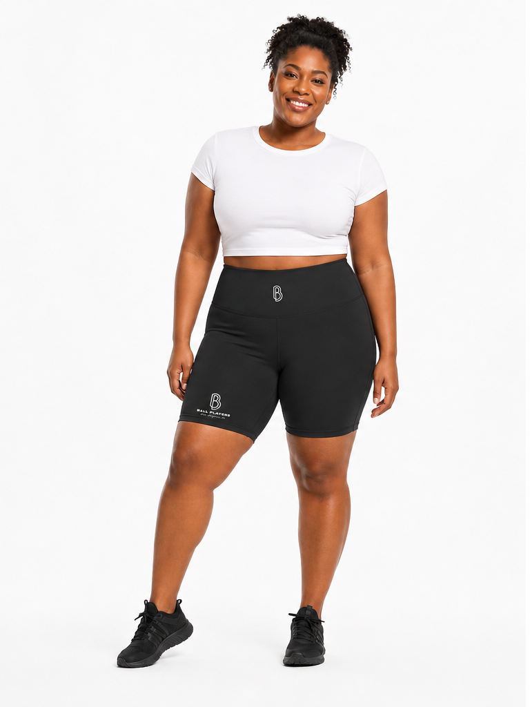 Women’s High-Waisted Biker Shorts front model view