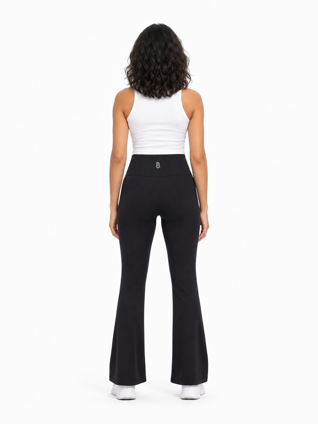 Women's High-Waisted Flare Leggings back model view