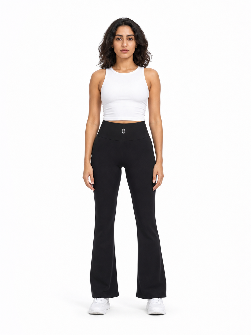 Women's High-Waisted Flare Leggings front model view