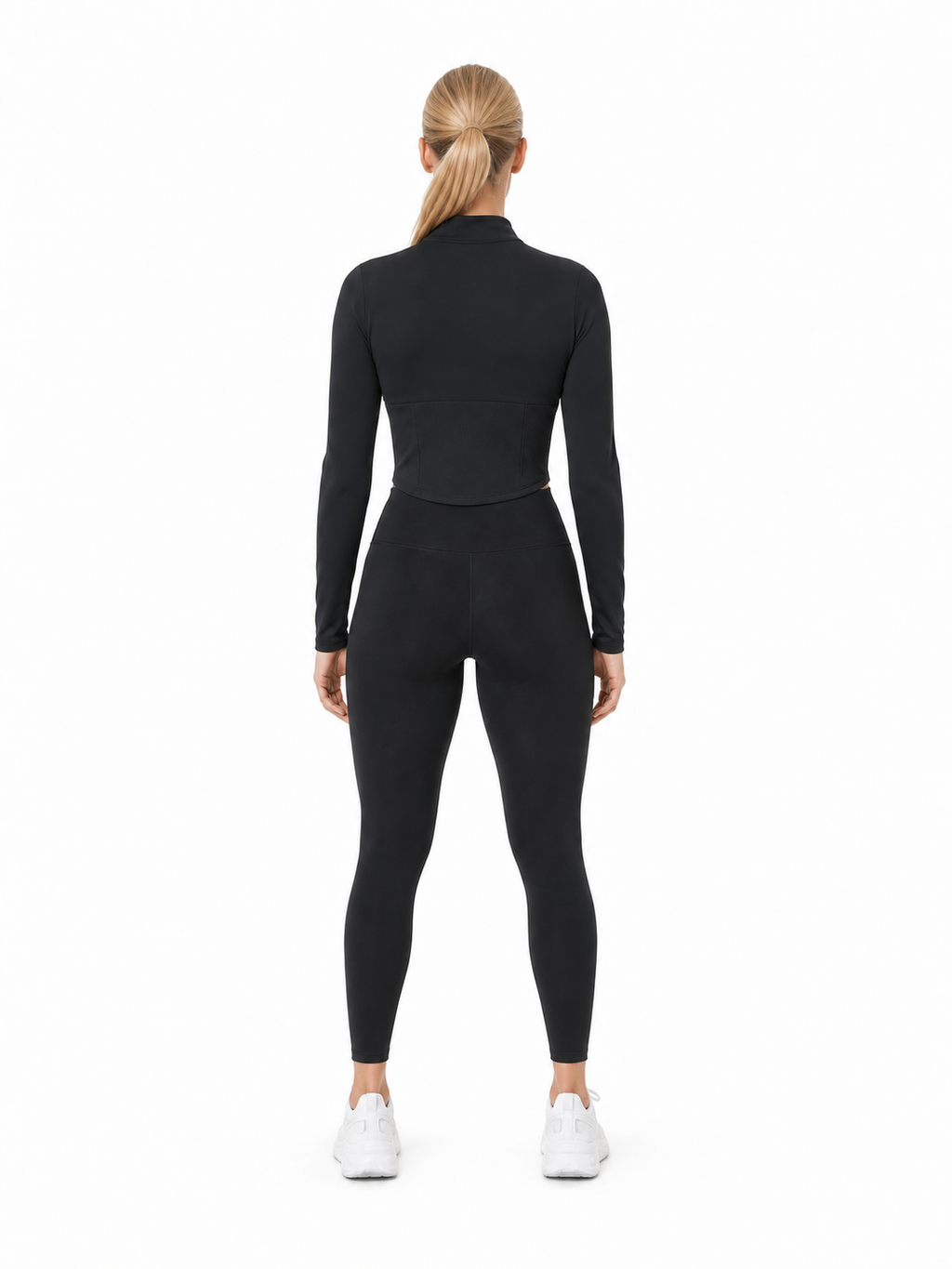 Women's Slim Fit Full-Zip Yoga Jacket back model view