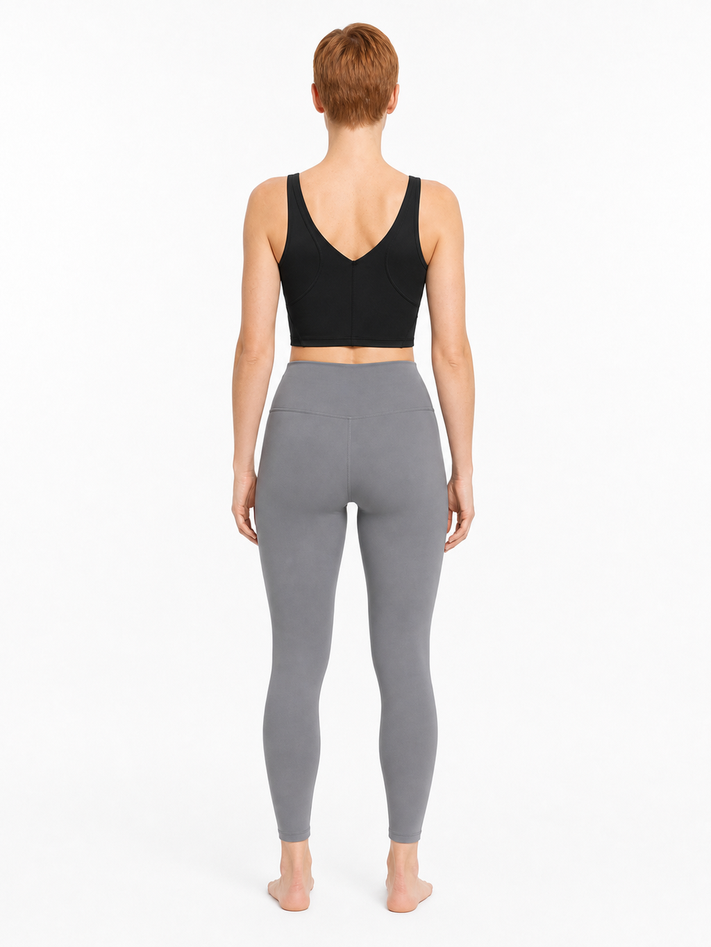 Women's V-Neck Yoga Sports Bra back model view