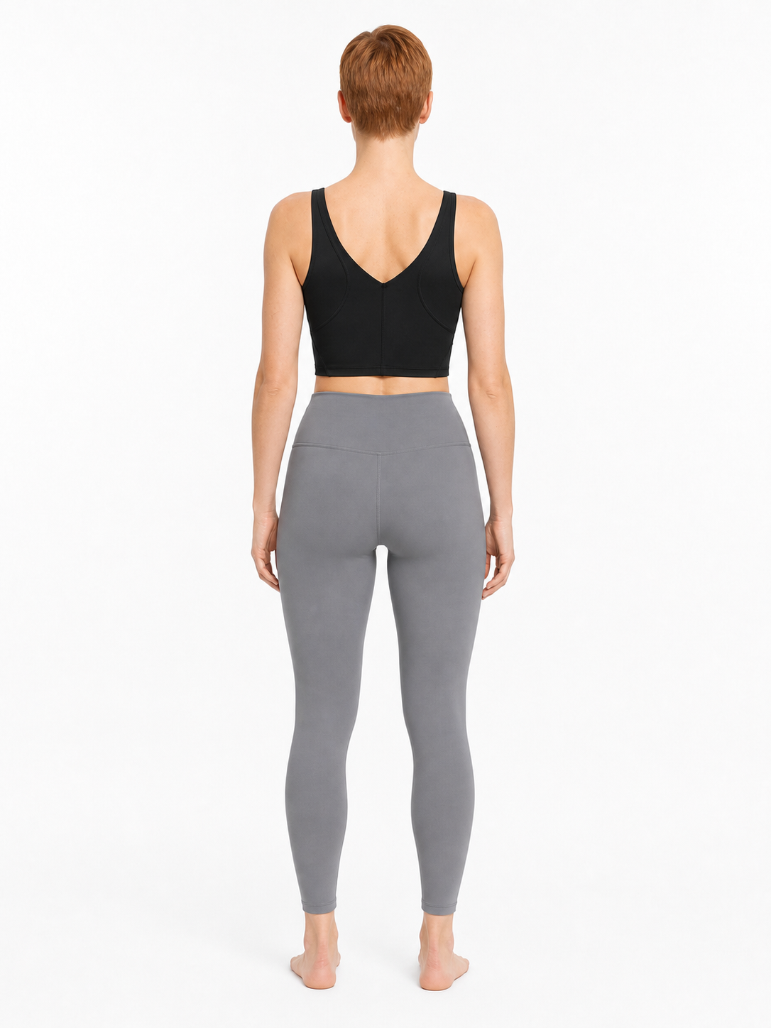Women's V-Neck Yoga Sports Bra back model view