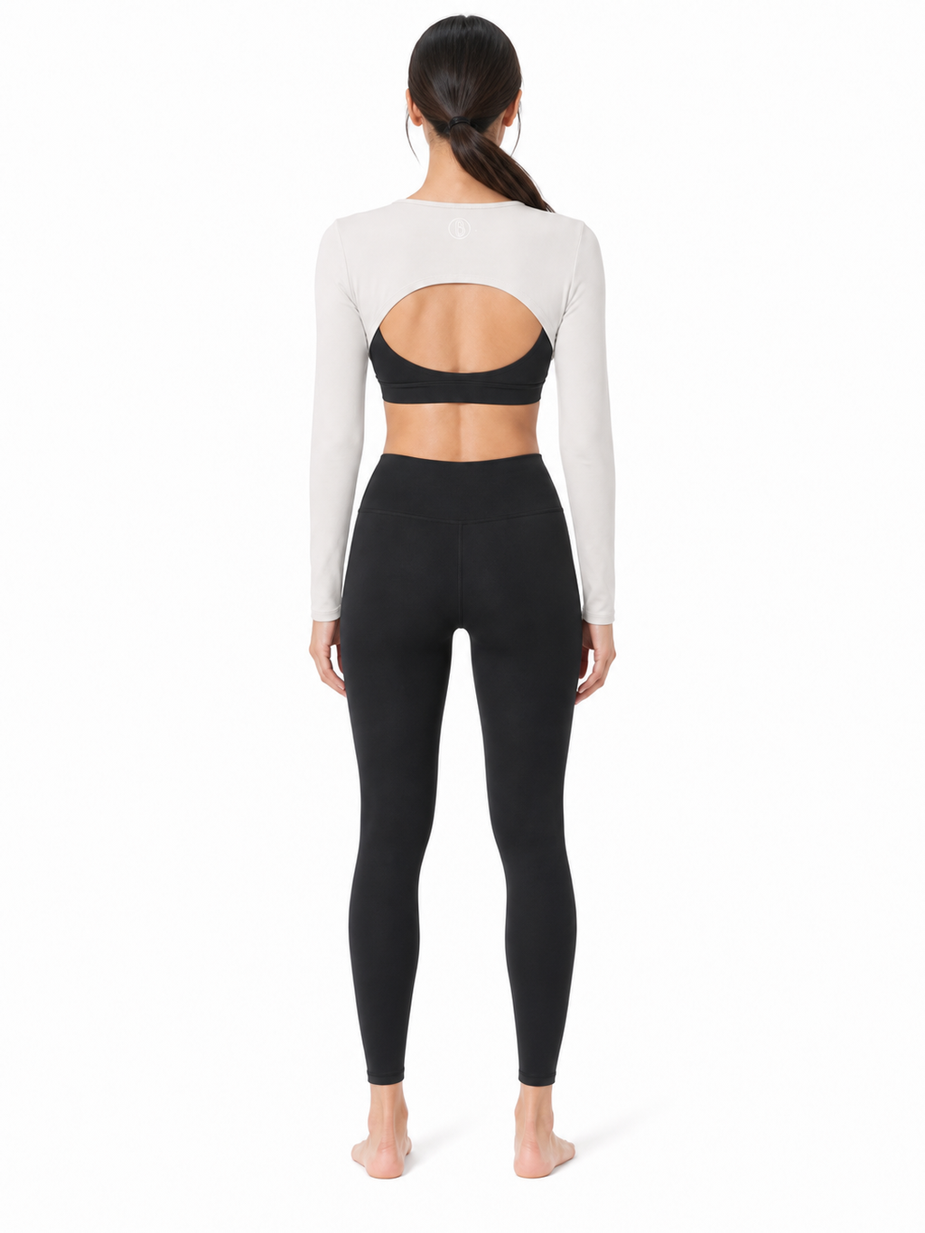 Women’s Cutout Long Sleeve Yoga Shrug back model view