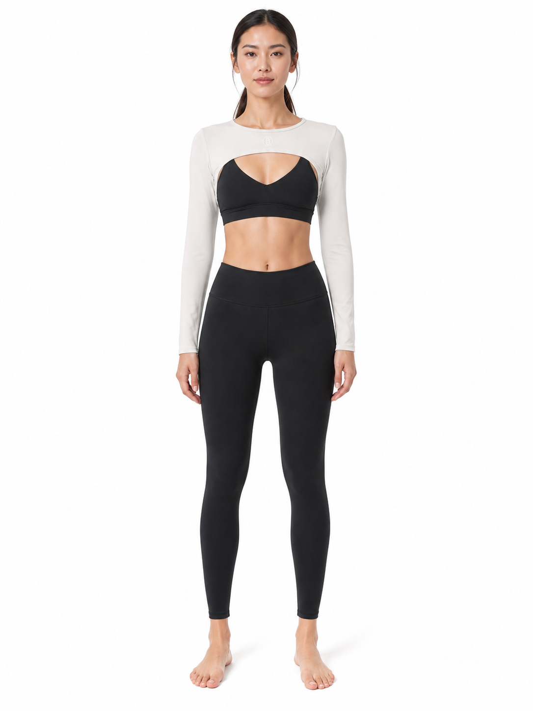 Women’s Cutout Long Sleeve Yoga Shrug front model view