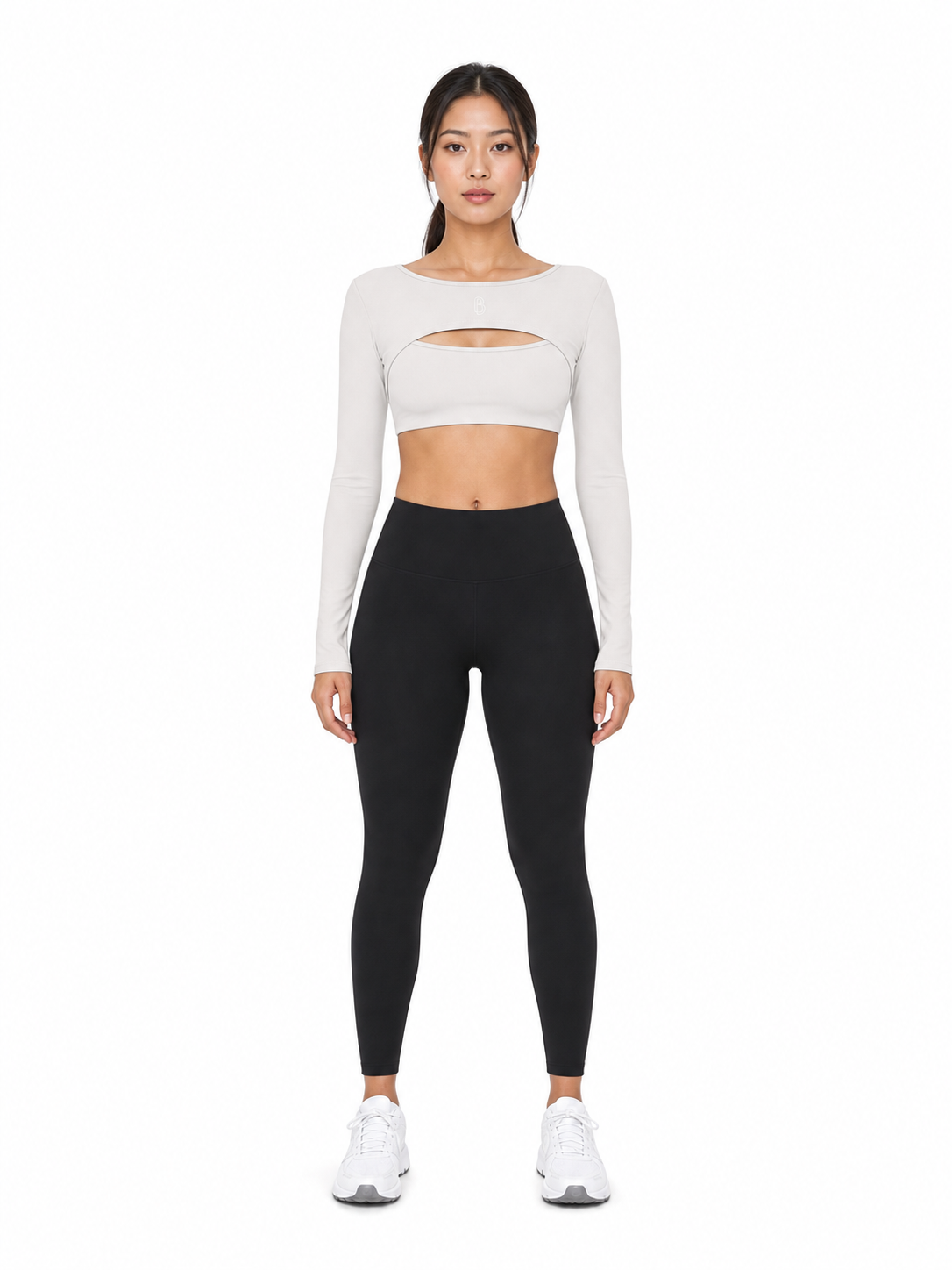 Women’s Cutout Long Sleeve Yoga Shrug front model view
