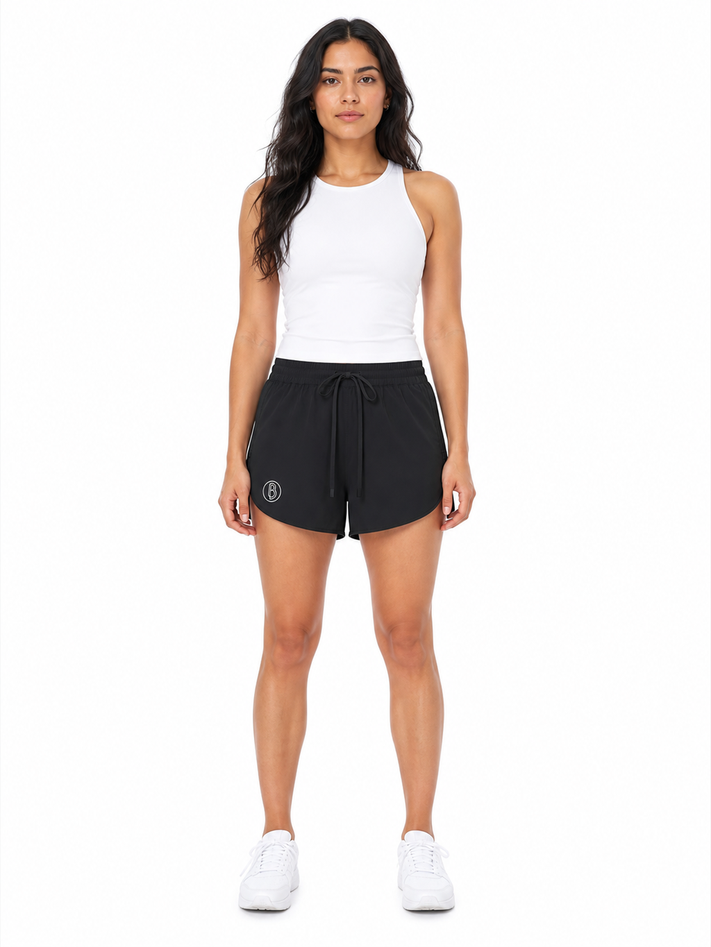 Women’s Drawstring Bermuda Shorts front model view