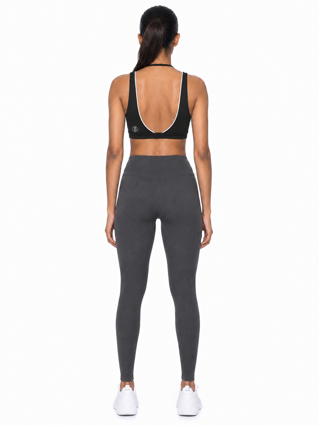 Women’s Halter Neck Yoga Sports Bra back model view