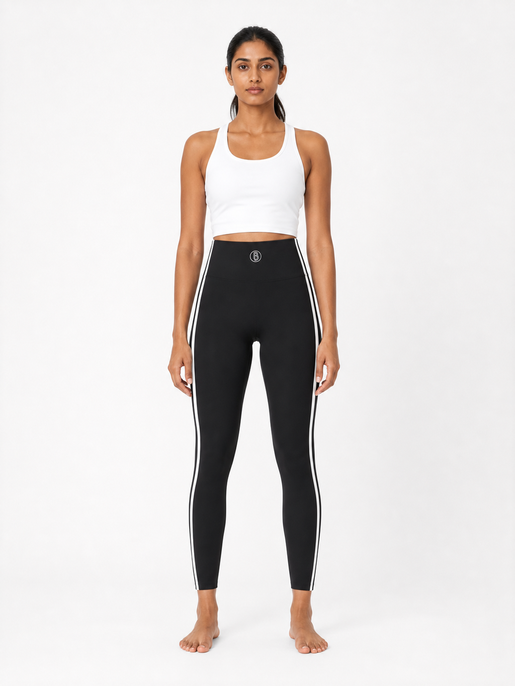 Women’s High Rise Ankle Length Yoga Leggings front model view