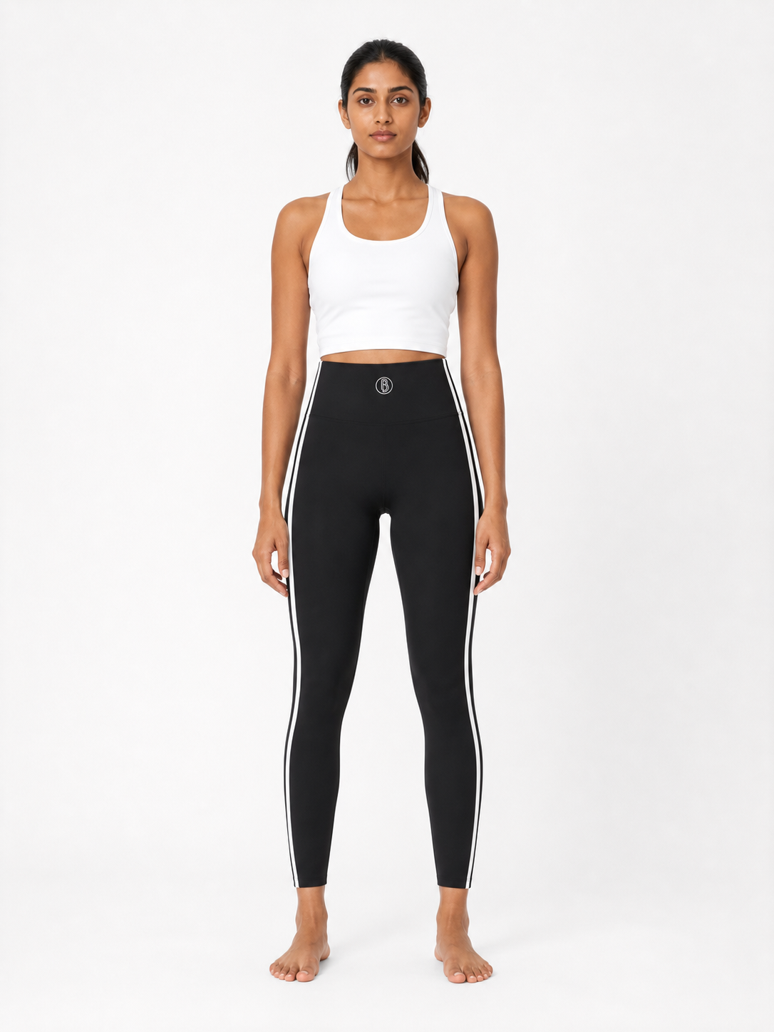 Women’s High Rise Ankle Length Yoga Leggings front model view