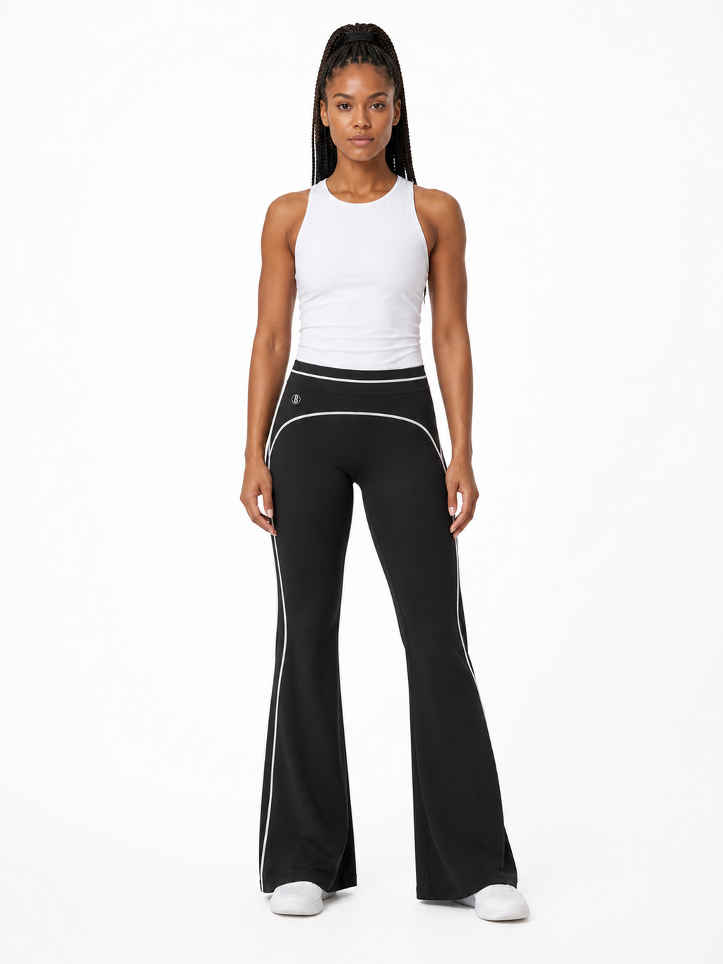 Women’s High Rise Flared Yoga Pants front model view