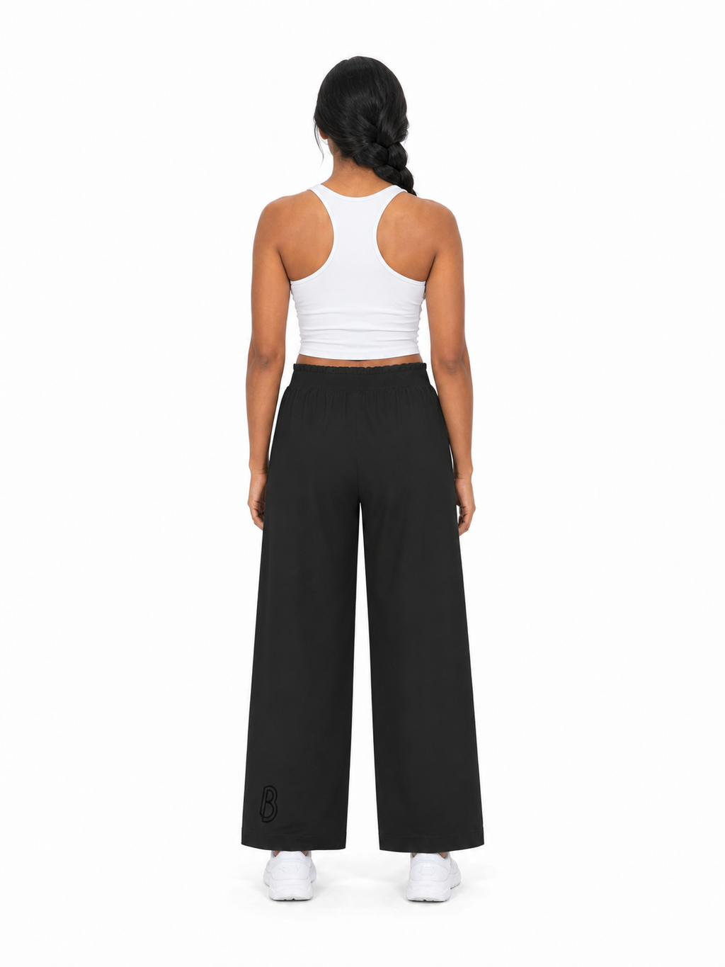 Women’s High Rise Wide Leg Pants back model view