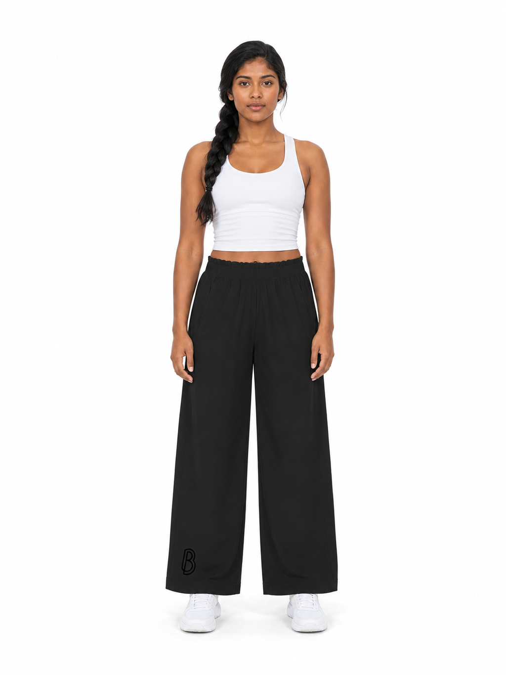 Women’s High Rise Wide Leg Pants front model view