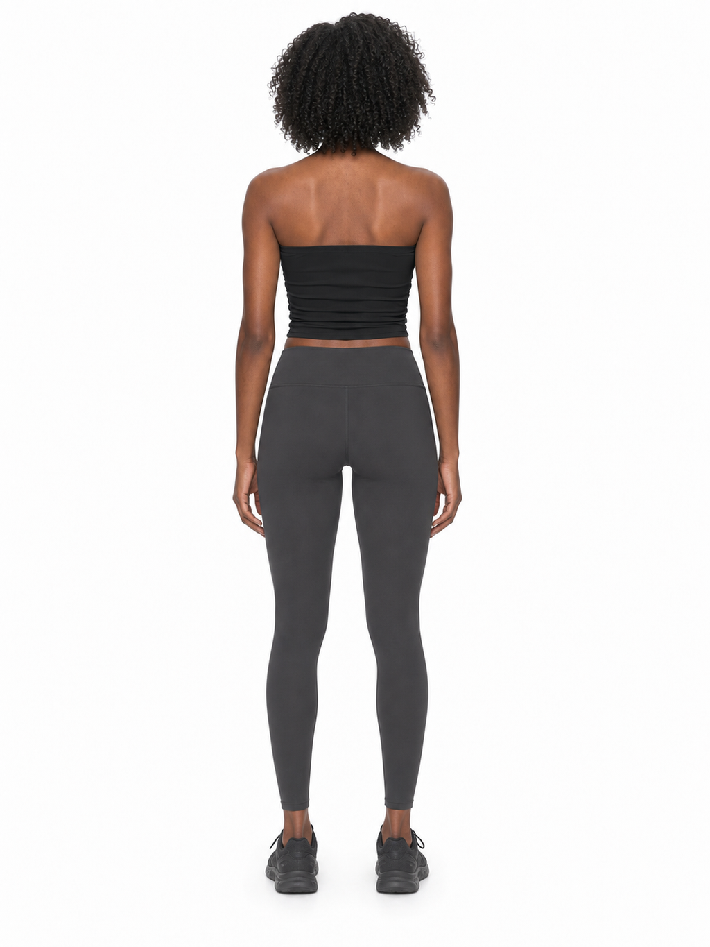 Women’s Ruched Cropped Yoga Tube Top back model view