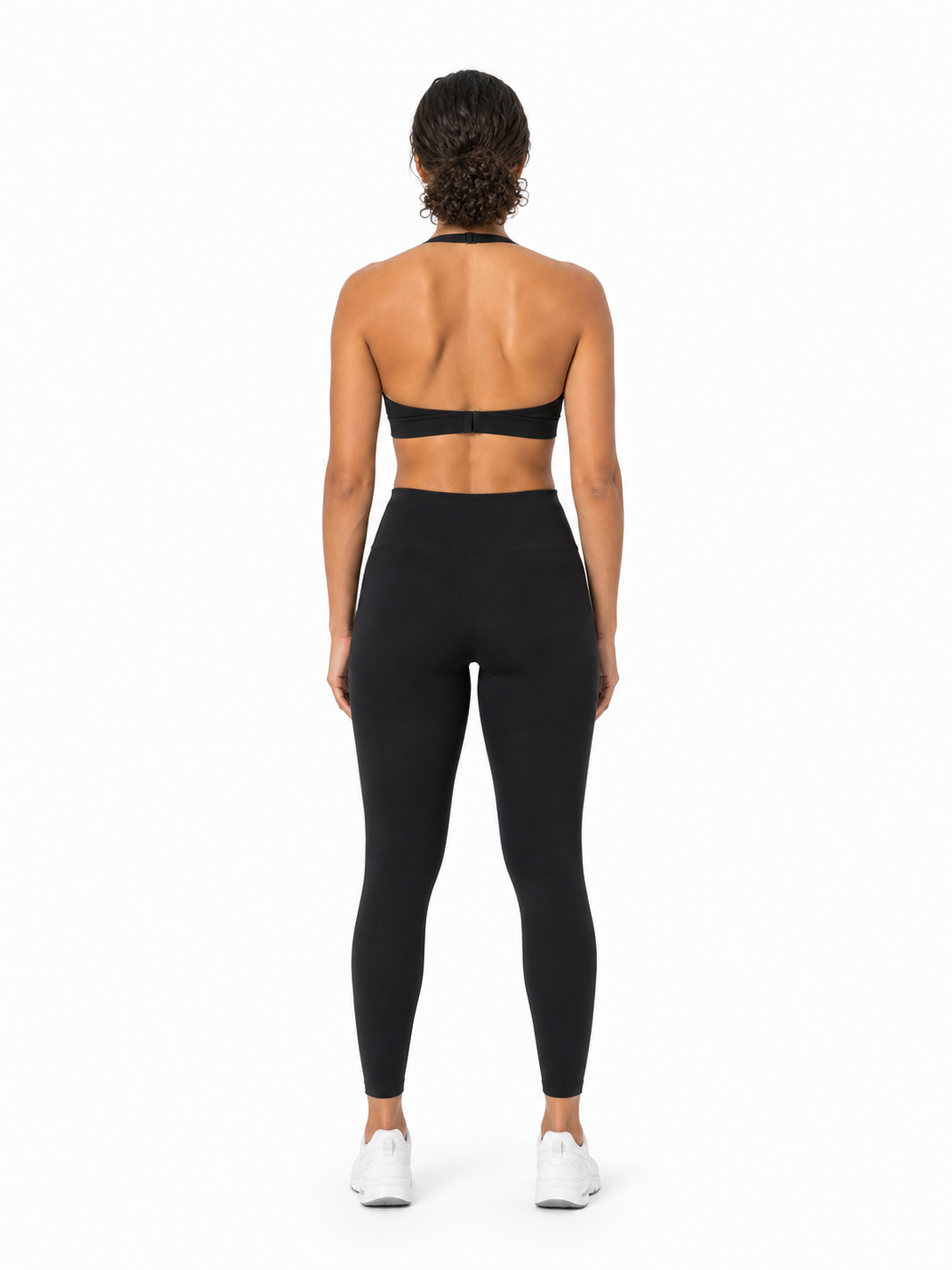 Women’s Ruched Halter-Neck Sports Bra back model view